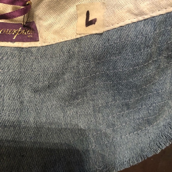 Glamourpuss Denim bucket fringe🍊hat size large - Picture 8 of 8